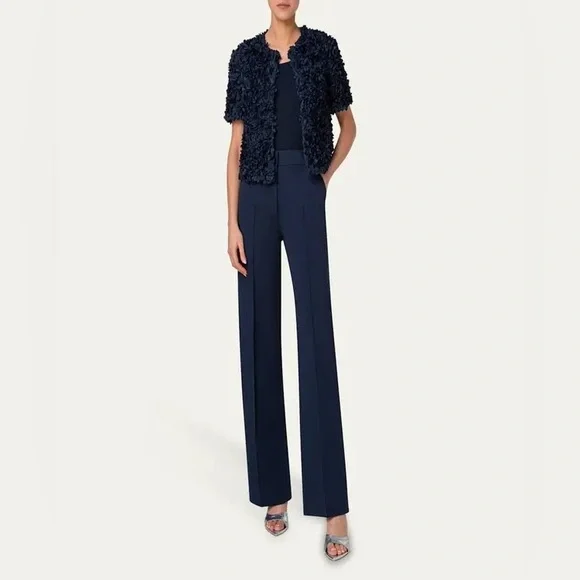 Akris Punto New Lasercut Flower Petal Appliqué Jacket In Ink Size US 4 $1,390.00